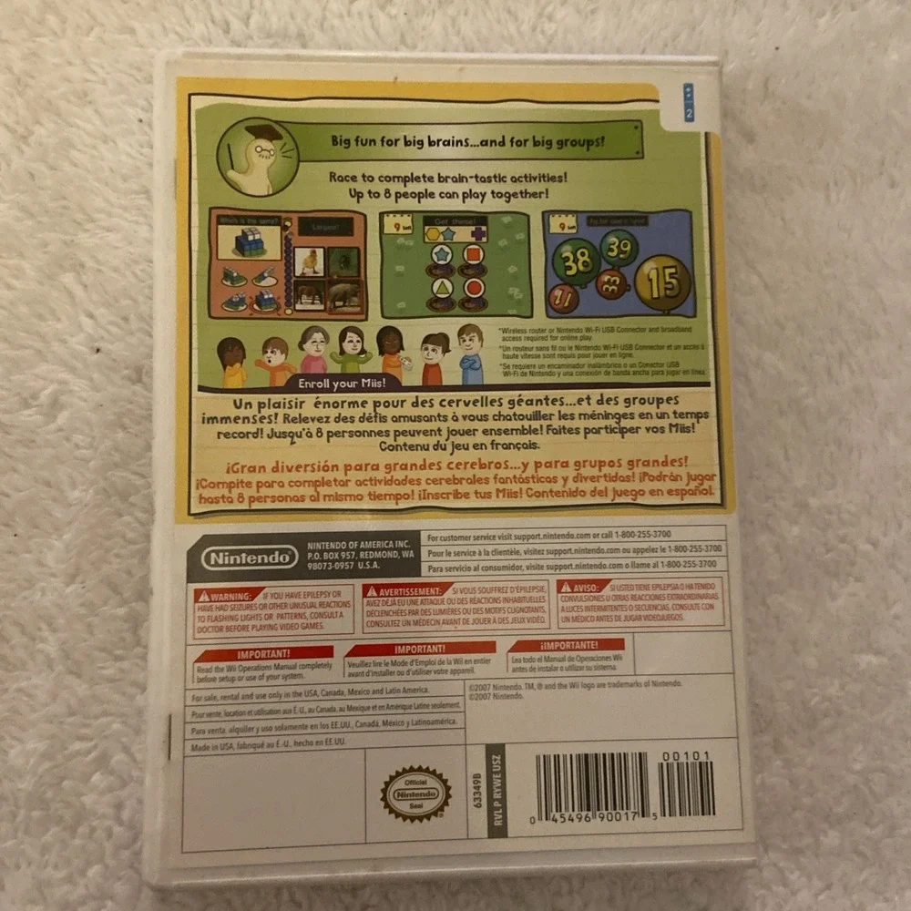 Big Brain Academy Wii Degree Nintendo Wii 2007 Complete CIB‎